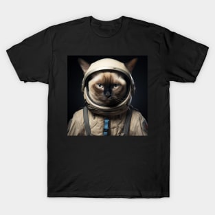 Astronaut Cat in Space - Siamese T-Shirt